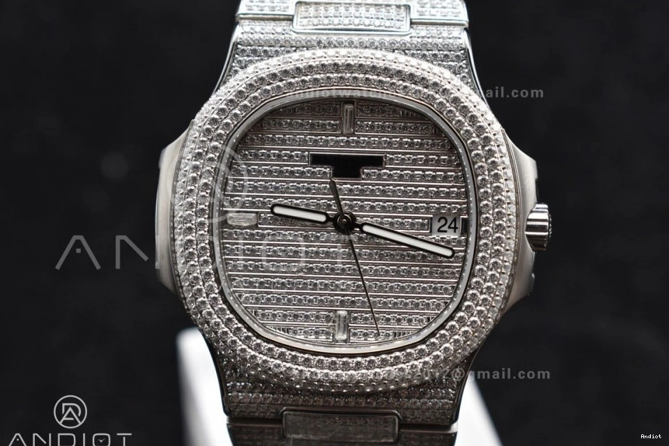 TWF Diamonds Nautilus A324 5711 Bracelet Bezel Full Diamonds SS on & Dial 1116